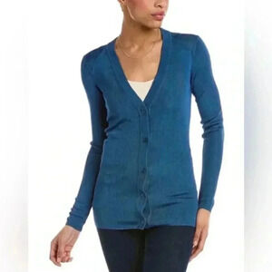 ST JOHN Ribbed Cardigan Size Medium